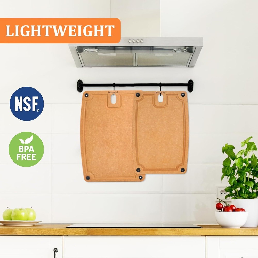 cutting boards for kitchen dishwasher - 2PC cutting board set double-sided