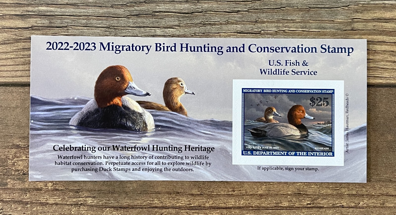 #RW89A 2022 - 2023 - US Federal Duck Stamp **JIM HAUTMAN** Post Office FRESH