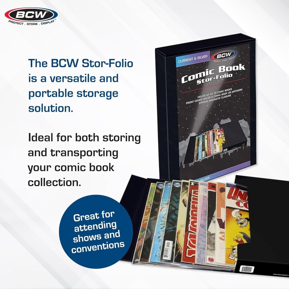Customizable Comic Storage Folio – Magnetic Pockets for Easy Transport & Display