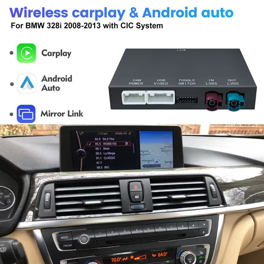For BMW 328i 2008-2013 CIC System Wireless Apple Carplay Android Auto Module