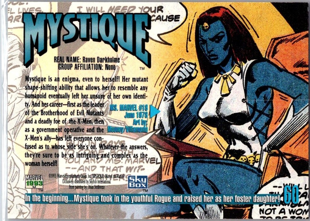 💥 1993 SkyBox Marvel Masterpieces #60 Mystique