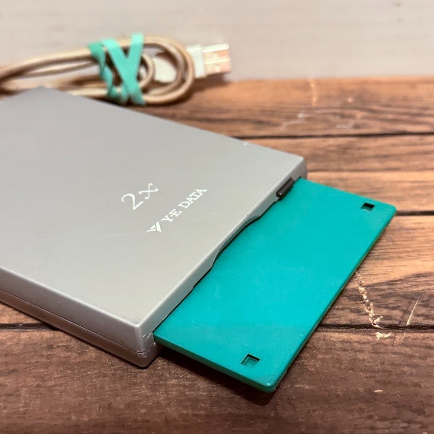 Y-E Data 2x USB External Floppy Disk Drive YD-8U12 w Disk Vintage