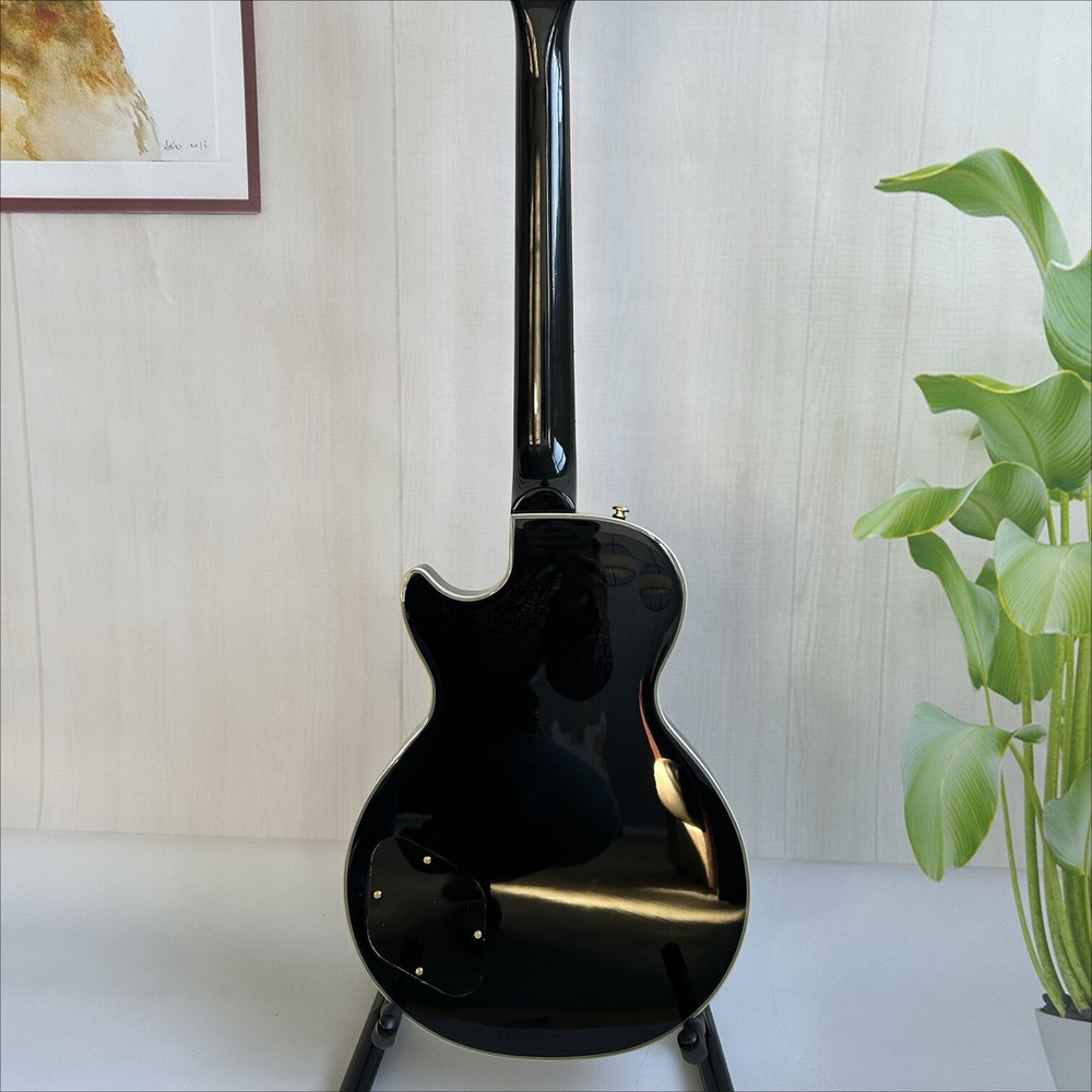 Modern Black Solid Body Electric Guitar with H Pickups Fixed Bridge 6 String