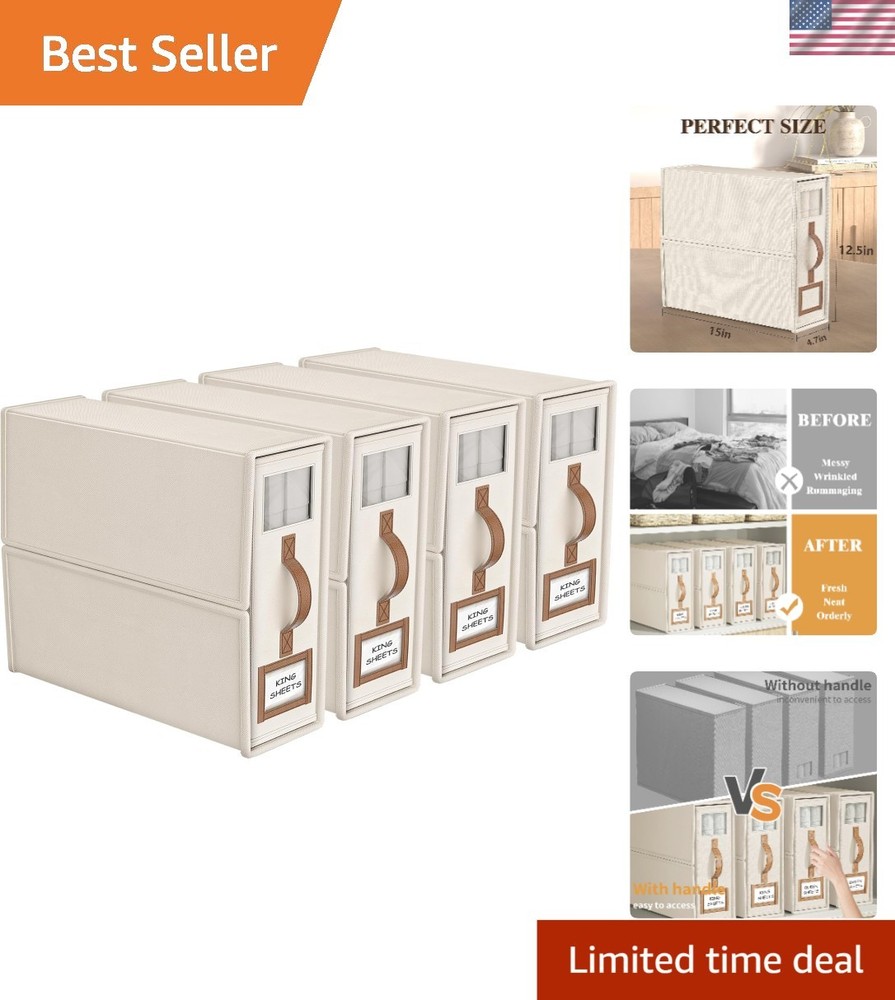 Space-Saving Foldable Bedding Storage for King/Queen Sizes - Stylish & Practical
