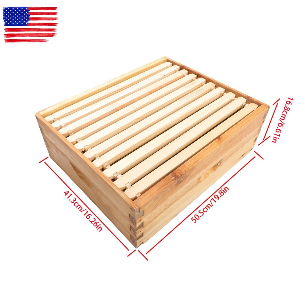 Bee Hive Beeswax Coated Includes Beehive Frames and Foundations 4 Layer 10-Frame