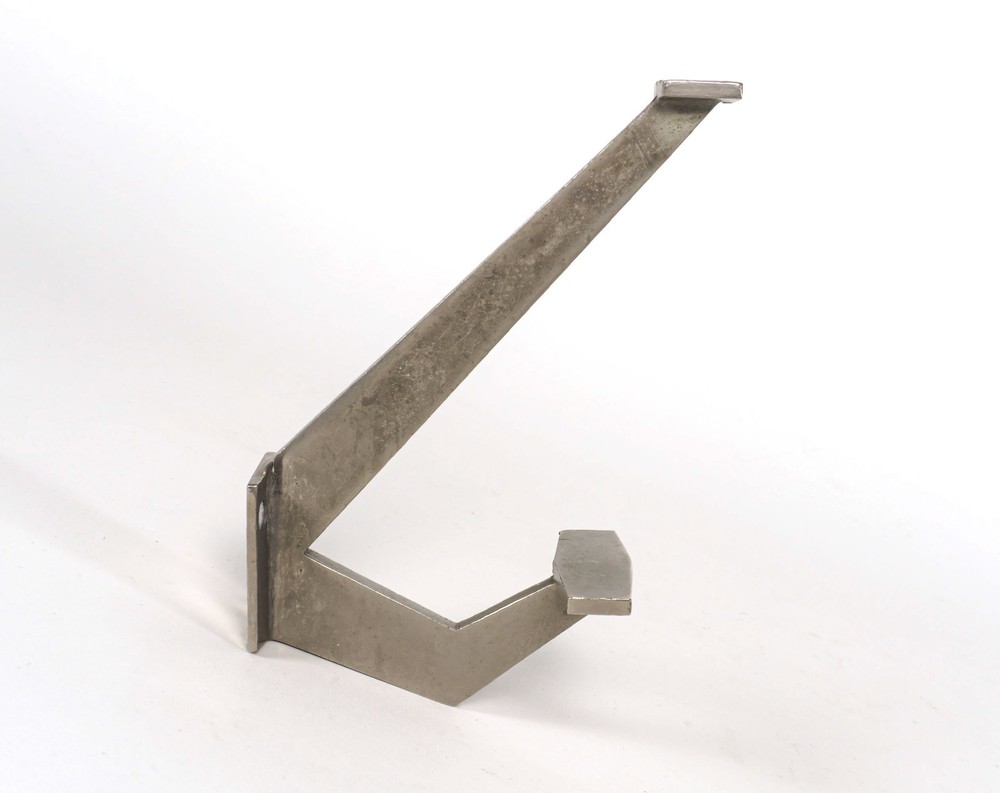 Original 1940s French Angular Art Deco Plated Bronze Wall Coat Hook