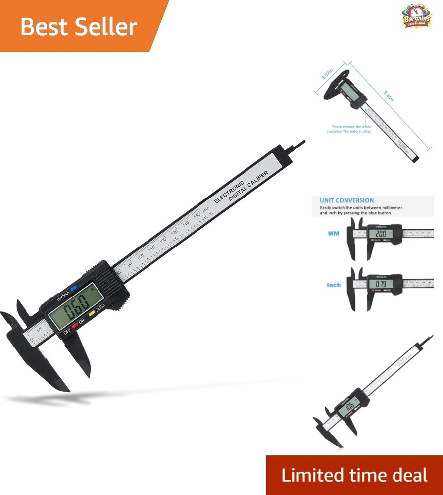 Durable Digital Caliper 0-150mm with Easy-to-Read LCD and Quick Unit Switch