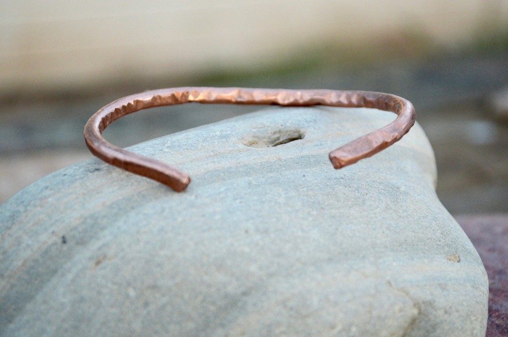 Solid Copper Cuff Bracelet Arthritis Rustic Artisan Handmade Healing Energy Pure