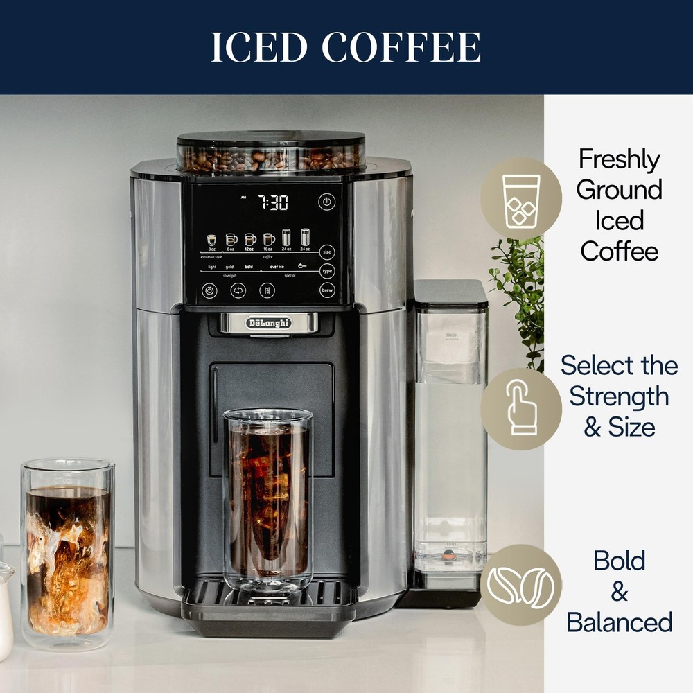 De'Longhi TrueBrew Automatic Single Serve Coffee Maker with Built-in Conical