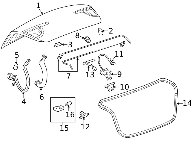 Genuine GM Driver Side Deck Lid Hinge Cover 22880957