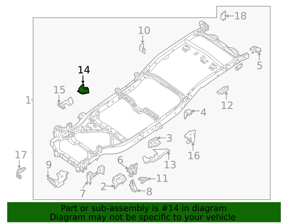 Genuine Nissan Frame Rail Bracket 510A2-9BT2A