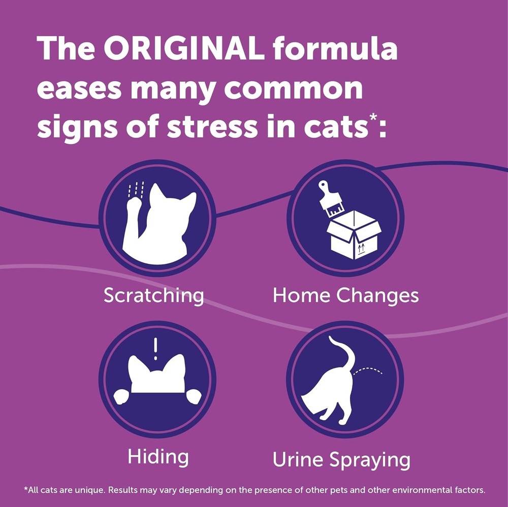 Cat Calming Pheromone Diffuser - 30-Day Refill Included, Safe & Effective
