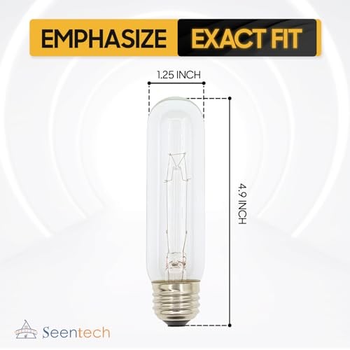 25W T10 Clear Tubular Incandescent Bulbs, Vintage Antique Style Showcase