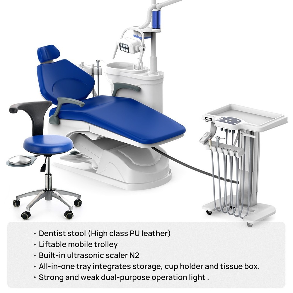 FDA Dental Unit Chair Computer Controlled DC Motor+Dentist Stool