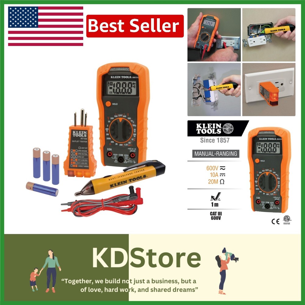 Essential Electrical Test Kit with Multimeter and Voltage Detector - Klein Tools