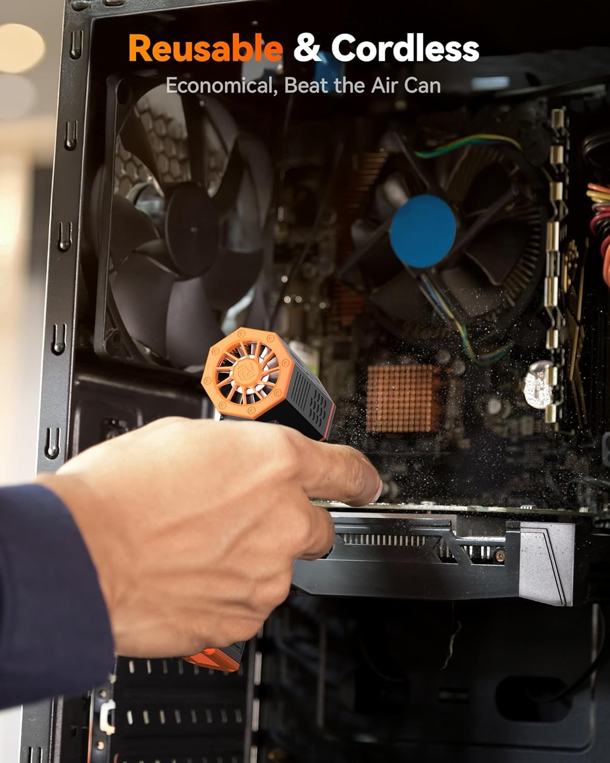 WOLFBOX MF50 Electric Air Duster-Mini Blower Turbo Fan for PC, Toys and Car