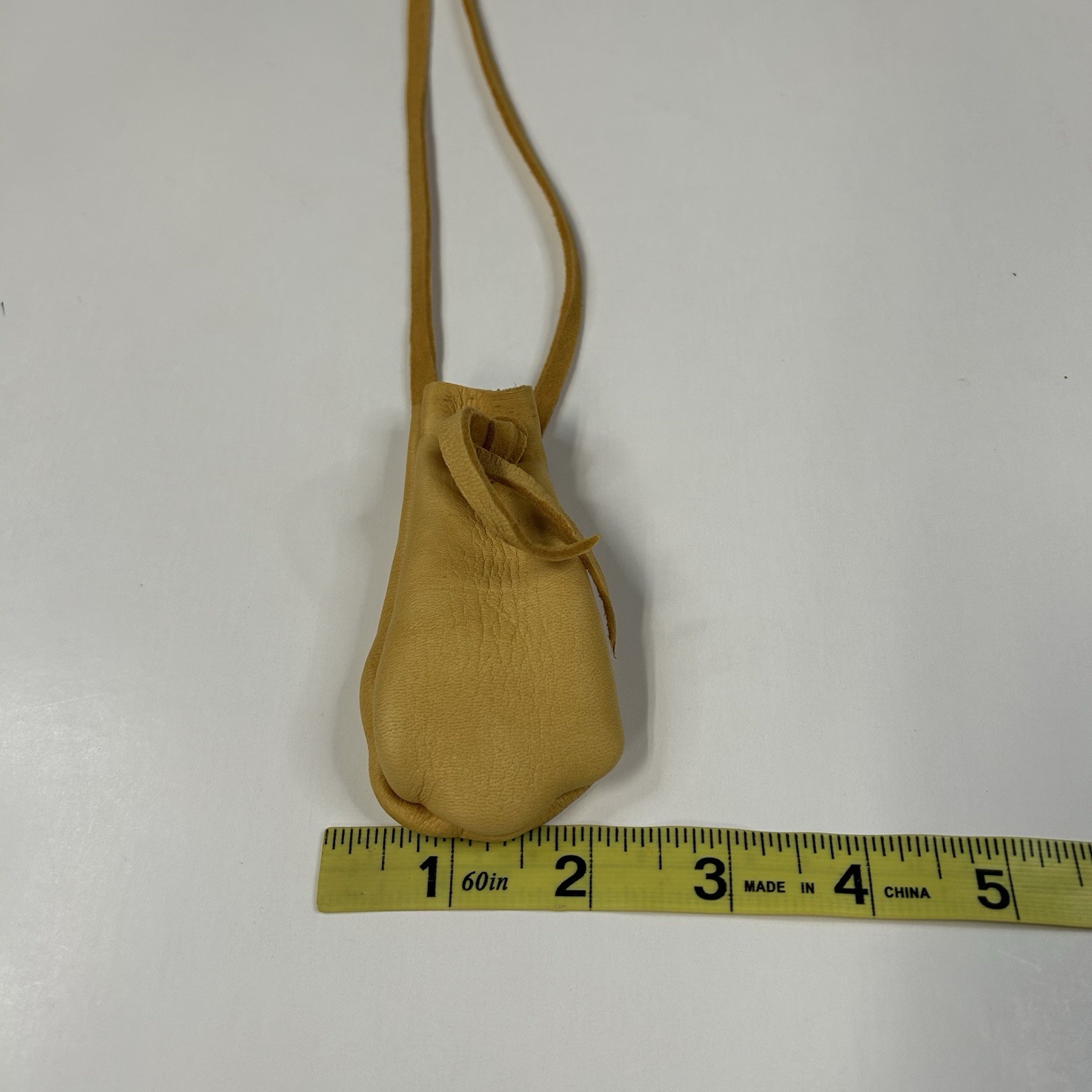 NEW Handmade Native American Medicine Bag Small Leather Tan Small Drawstring