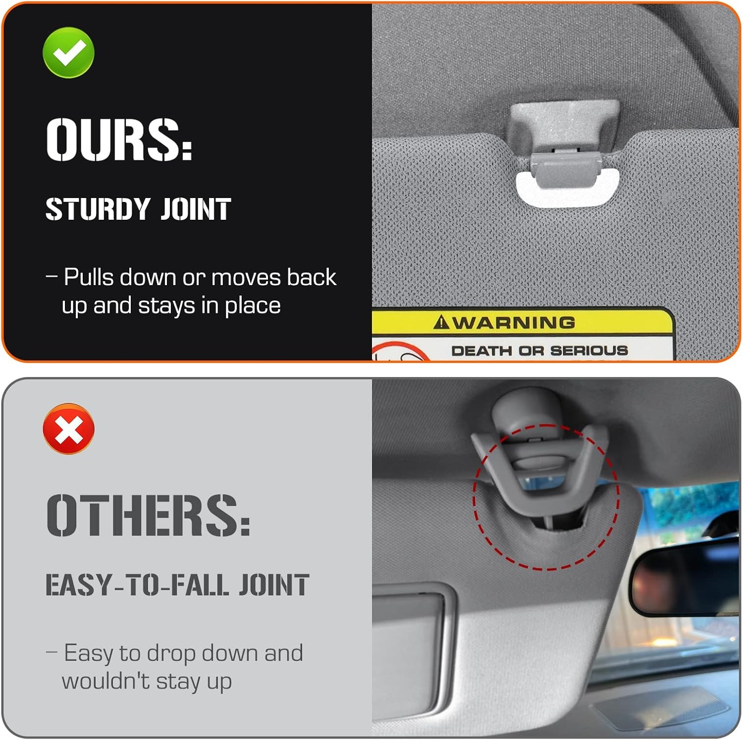 Pair Driver & Passenger Side Sun Visor Pair Set For 2012-2015 Hyundai Veloster