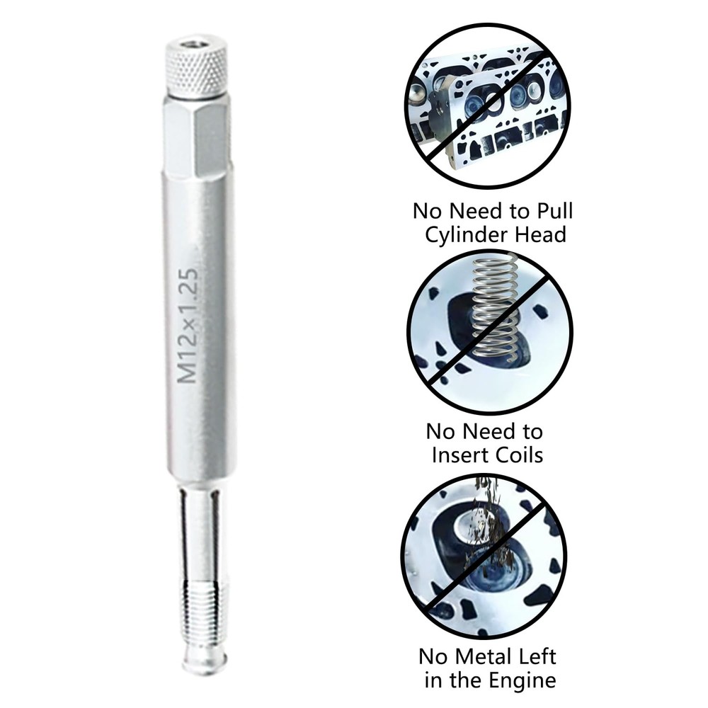 12mm Spark Plug Thread Repair Tool M12x1.25 Chase Tap for Engine Threads