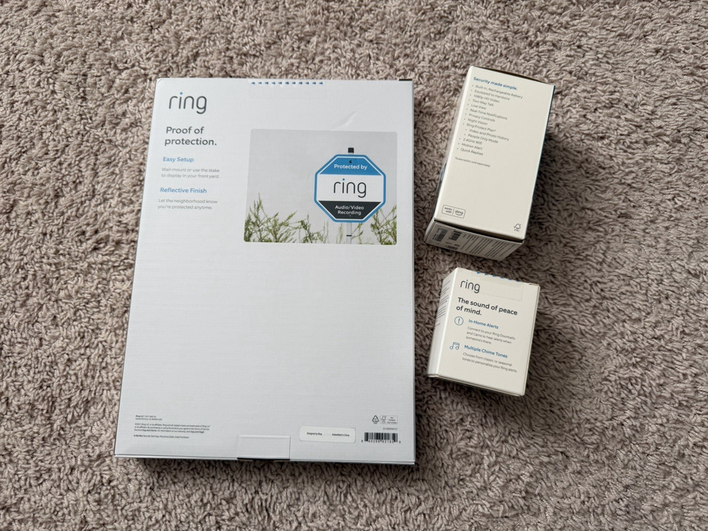 NEW Ring Video Doorbell Plus, Chime Pro, & Yard Security Sign Bundle