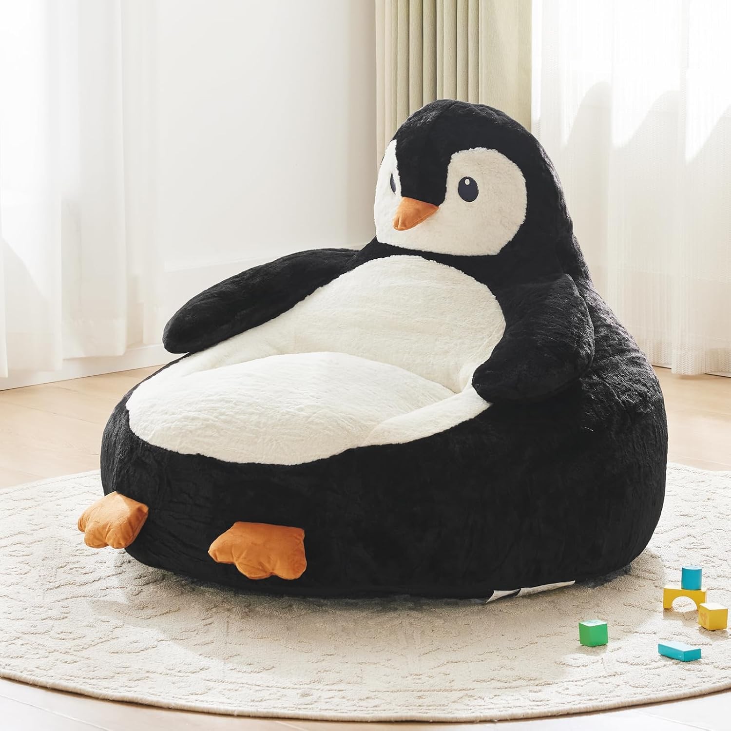 Penguin Kids Bean Bag Chair,33 Inch,Animal Child Lovely Bean Bag Sofa,Kids Gift