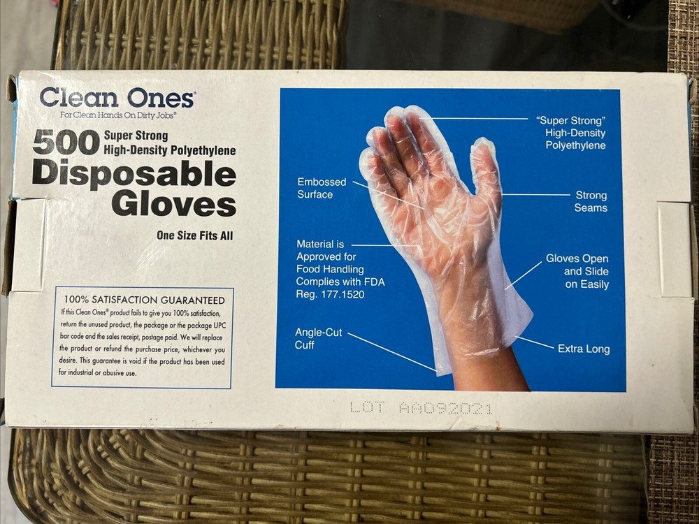 Clear Plastic Disposable Gloves (about 450 left)