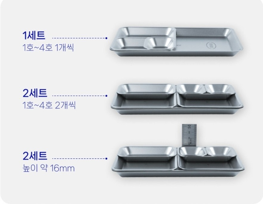KINOX Stainless Steel Rectangular Plate Set (4pcs) – Stackable – Made in Korea