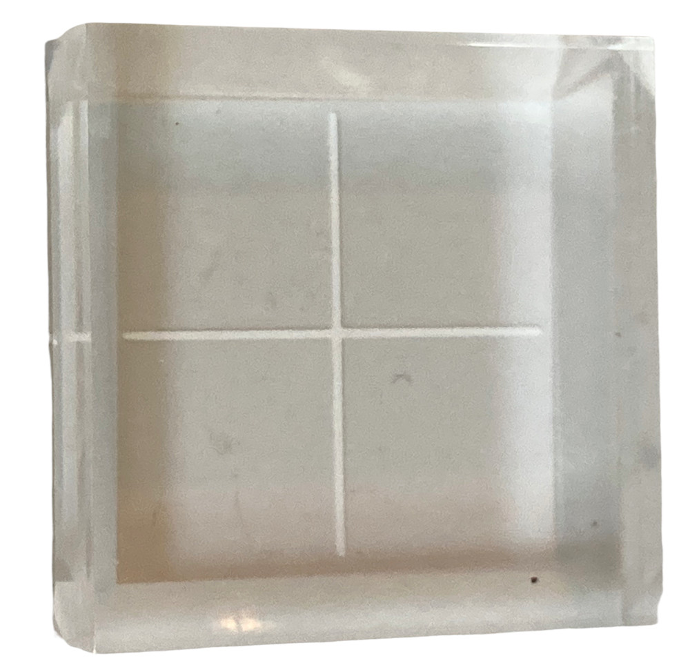 Acrylic Block Mount Stamping Square Grid Marked Lines Tiny 1 inch