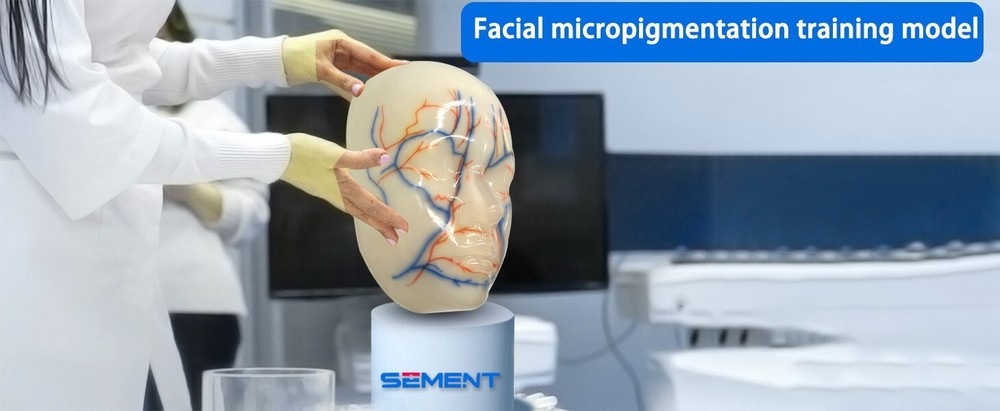 Facial Micropigmentation Practice Models, Realistic Imitation Human Skin Reused