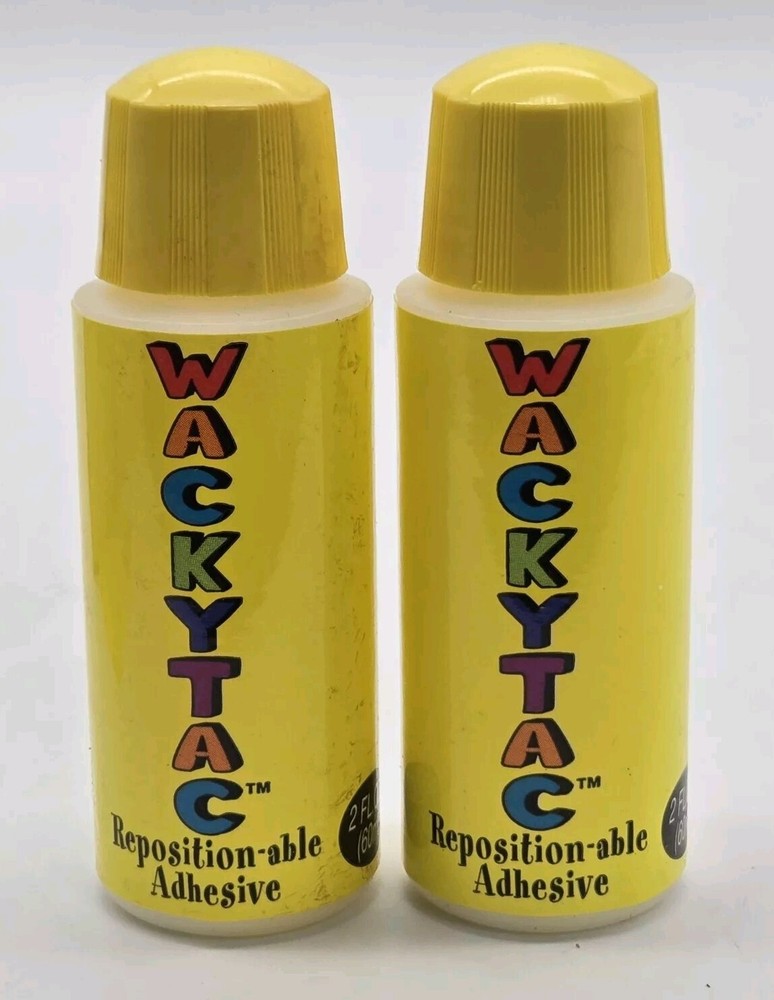 Wacky Tac Repositional Adhesive (2-Pack, 2.0 Oz Bottles)  Makes Sticky Notes