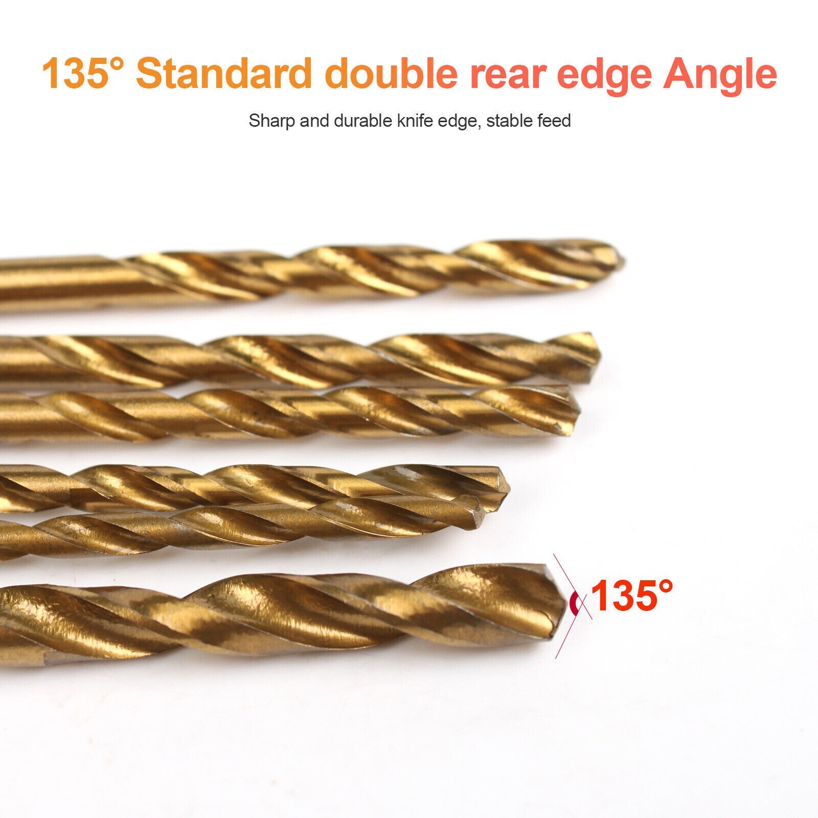 32pc 1/4'' Hex Shank Titanium Coated Steel DRILL BIT Set Metal Wood Quick Change