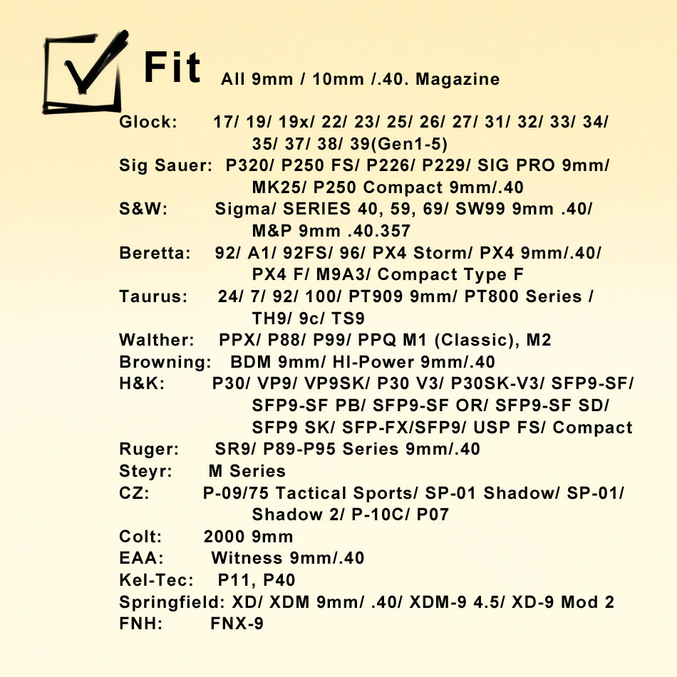 Mag Pouch Fit H&K P30 VP9 VP9SK SFP9-SF PB OR SD SFP-FX SFP9 USP Compact 9mm.40
