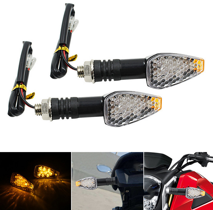 2X Smoke Mini LED Motorcycle Turn Signals Indicator Blinker Amber Universal