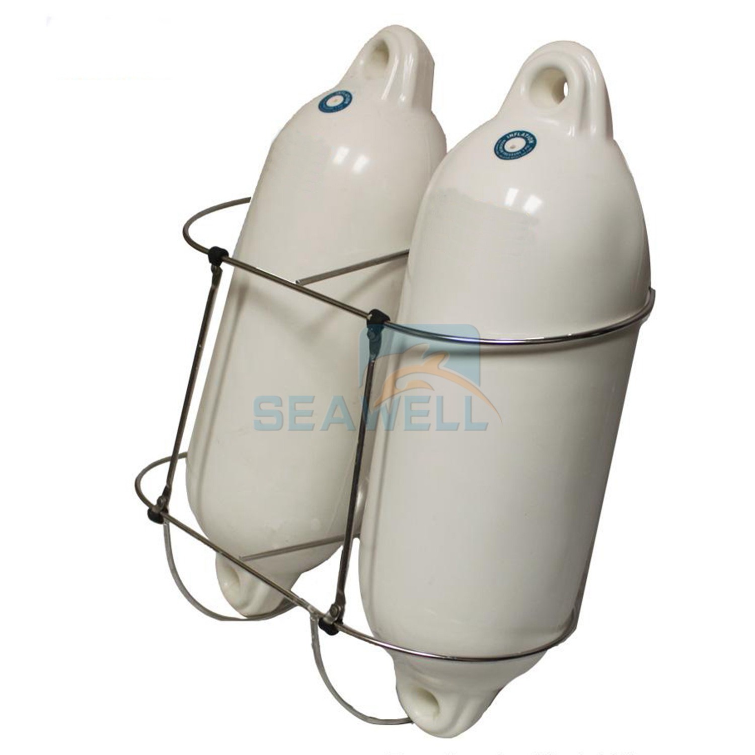 Stainless Steel Folding Double Fender Holder Rack for 7.2 inch Boat Fenders