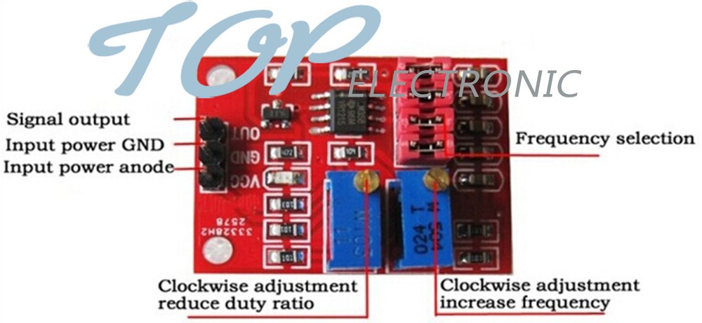 NE555 Pulse Module LM358 Duty Cycle Frequency Adjustable Module Square Wave