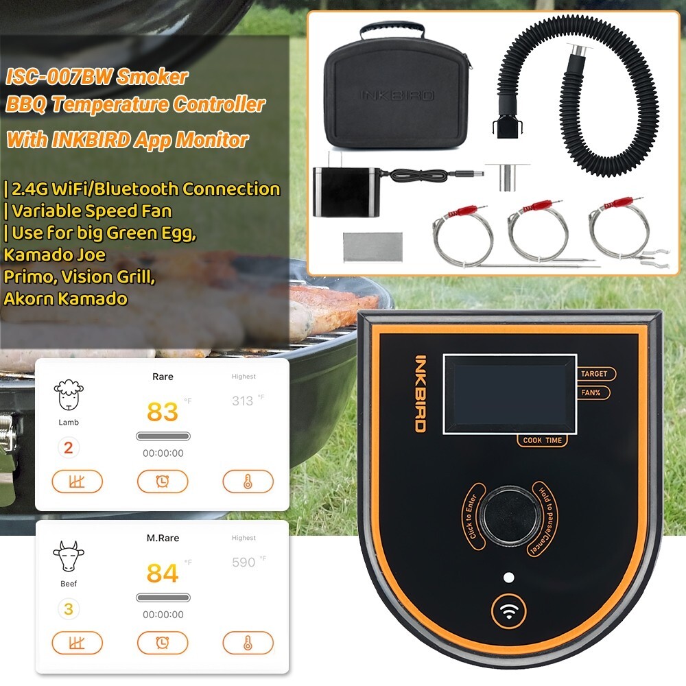 Bluetooth Smoker Temperature Controller Wireless Meat Thermometer Exhaust Fan US