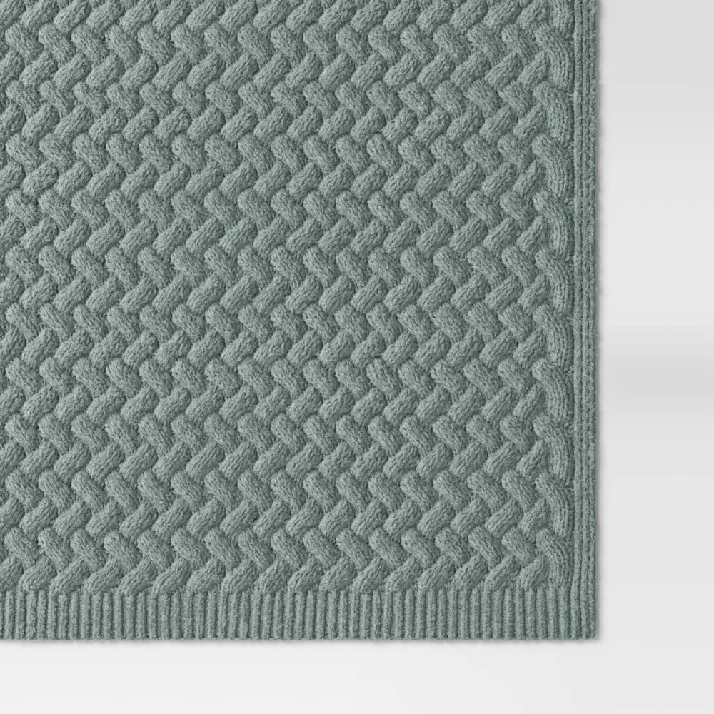Chunky Chenille Throw Soft Green - Threshold