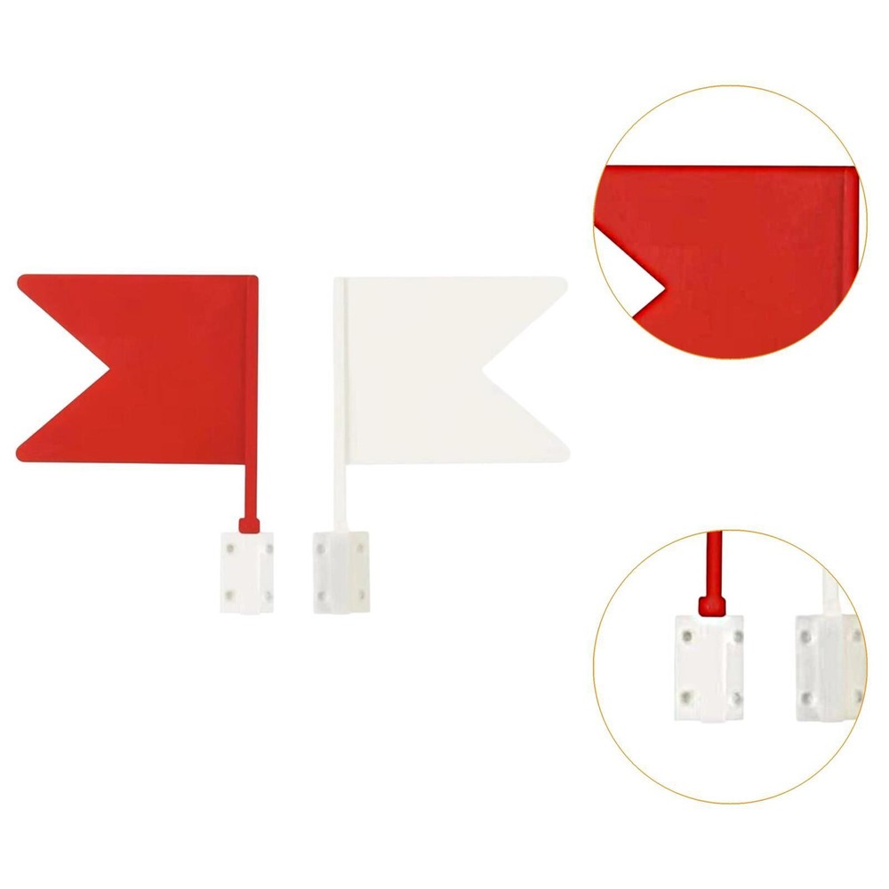 2x Red White Direction Flags, Tour Guide Flags