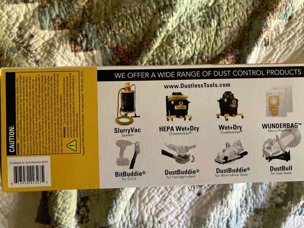 DUSTLESS TECHNOLOGIES D2327 DustBuddie for Demo Hammer