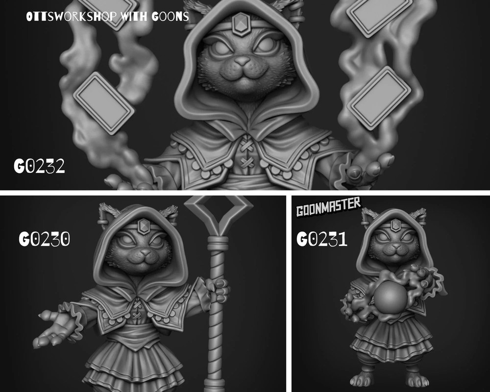CatFolk Mage Miniature