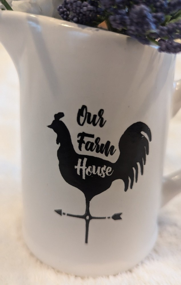 Farmhouse Pitcher with Artificial Flowers for Decor Only - Small