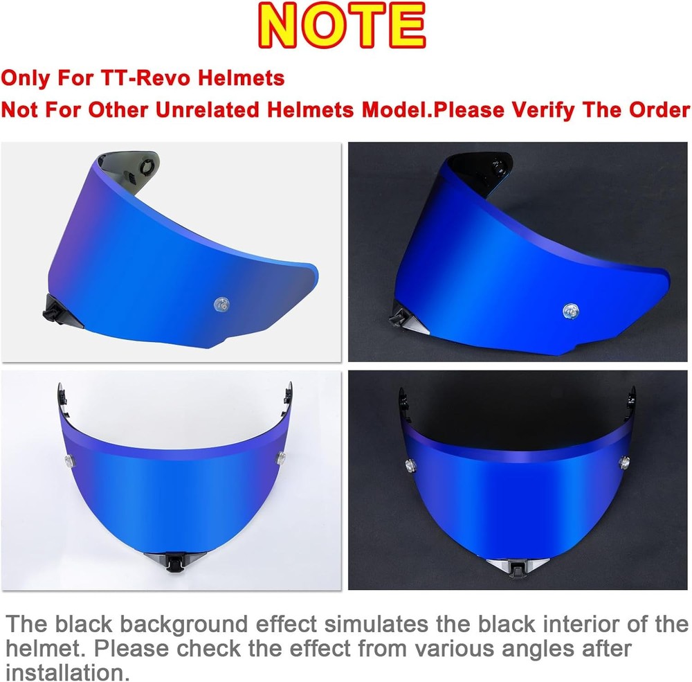 Helmet Tinted Visor Face Shield Replacement for TT-Revo, Deep Blue