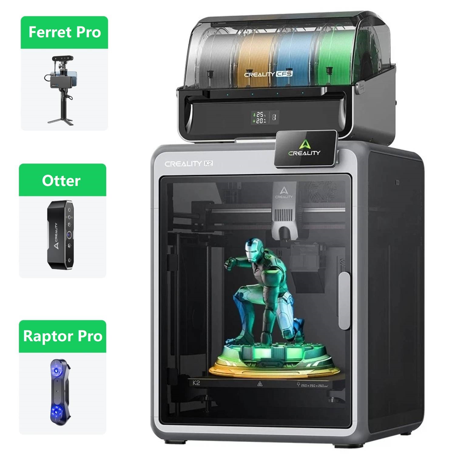 Creality K2 Combo 3D Printer & CR-Scan Otter/Raptor/Sermoon S1 3D Scanner LOT