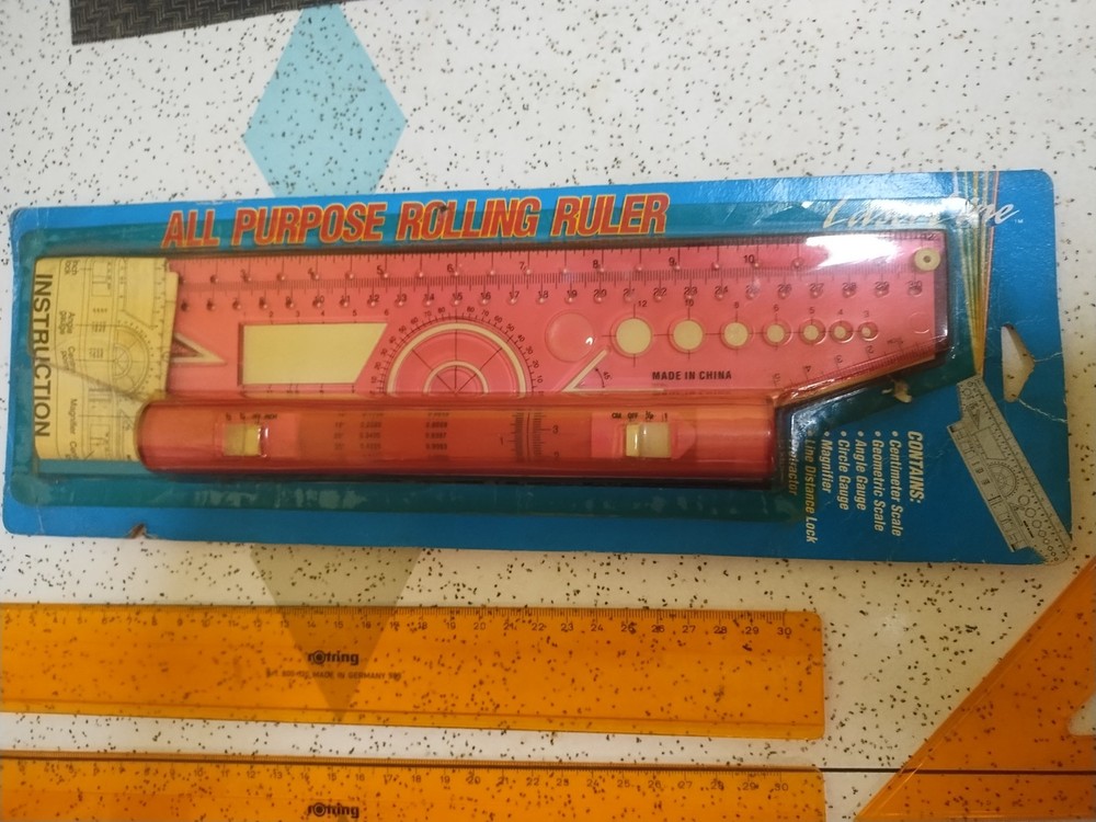 Rotring College Set & *EXTRAS*, Rolling Ruler, Templates, drafting, cartography