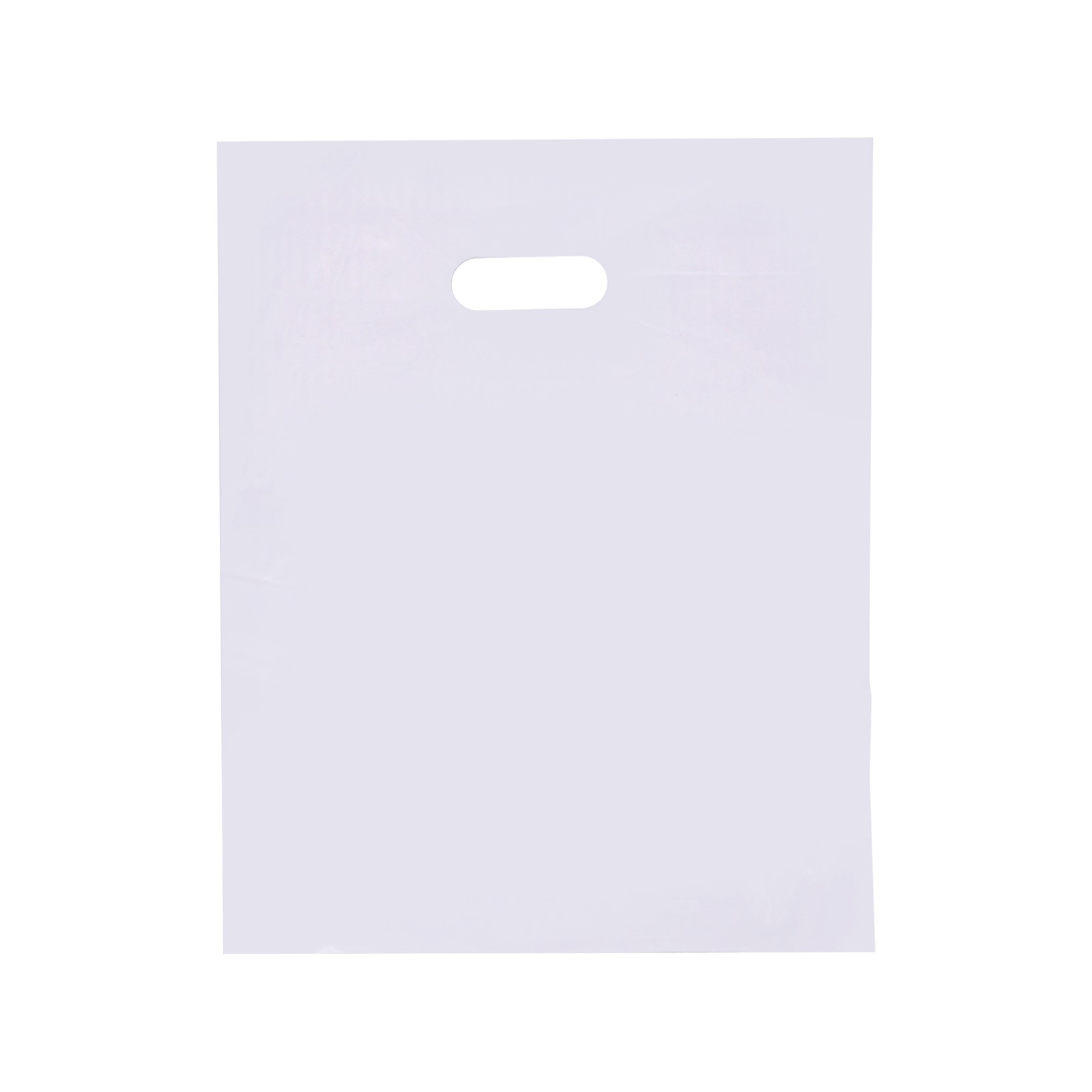 Medium Low Density White Merchandise Bags - 12”W x 15”H - Case of 1000