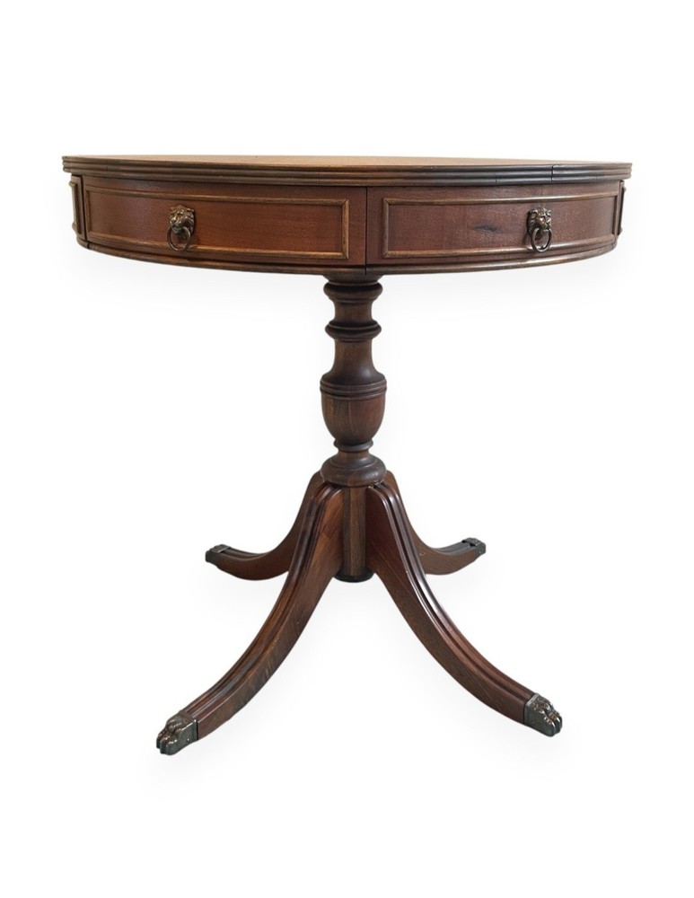 Regency Style Mahogany Drum Pedestal Table