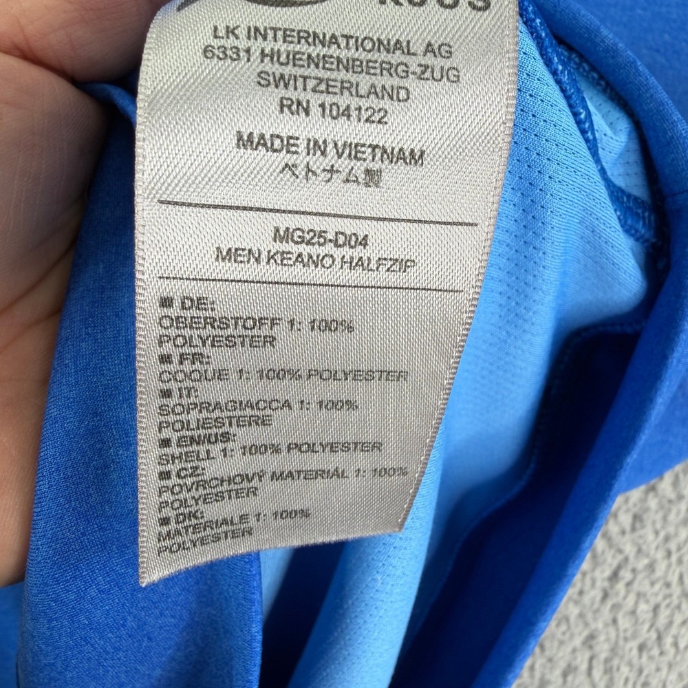 KJUS Keano Half Zip Men 50 M Blue Performance Golf Midlayer Pullover UPF50