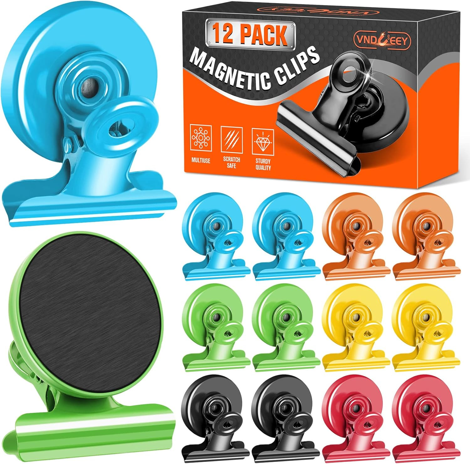 12 Pack Colorful Strong Magnetic Clips, Fridge Magnets Refrigerator Magnets, Cli