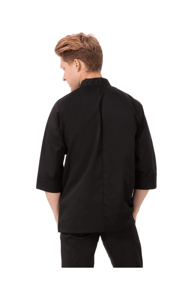 Chef Works Men's Morocco Chef Coat Large Black