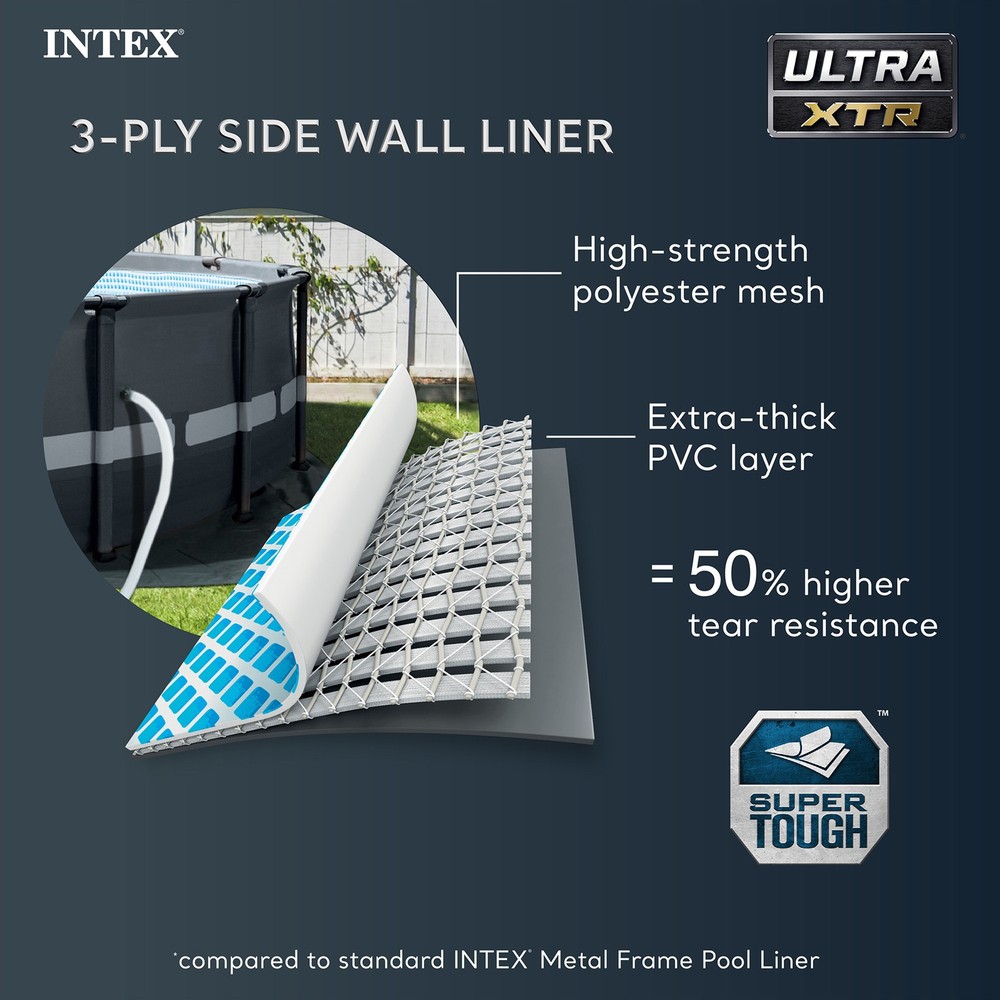 Intex Rectangular Ultra XTR Frame Swimming Pool w/ Pump & Robot Vacuum Cleaner